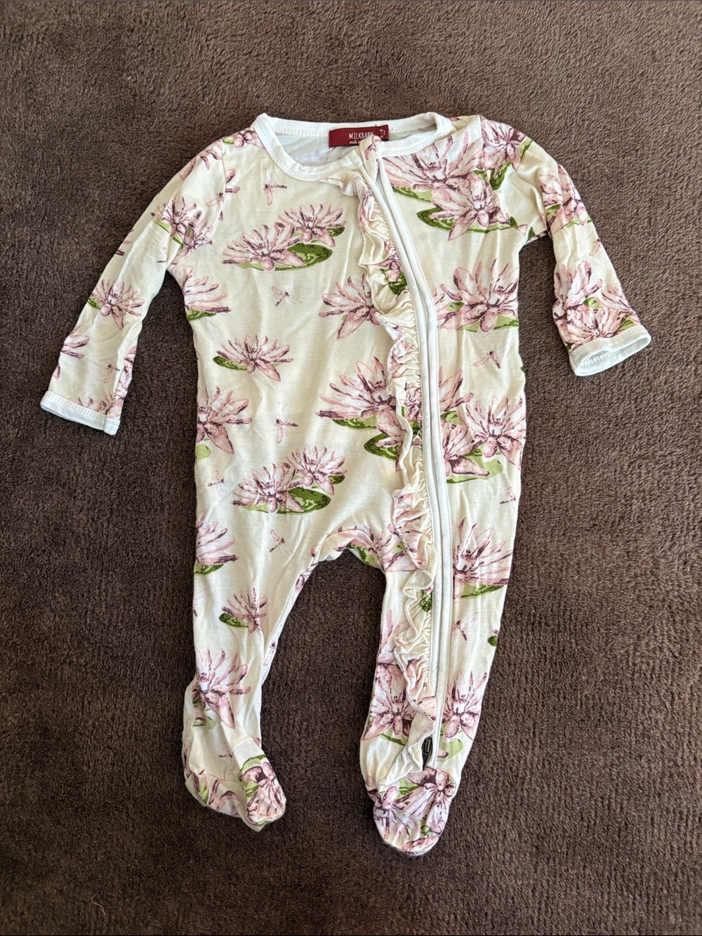 Milkbarn Pink Floral Footed One-Piece